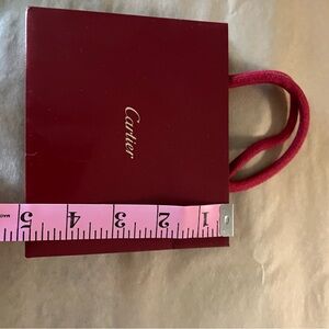 Cartier Burgundy Gift Bag with Red Handles